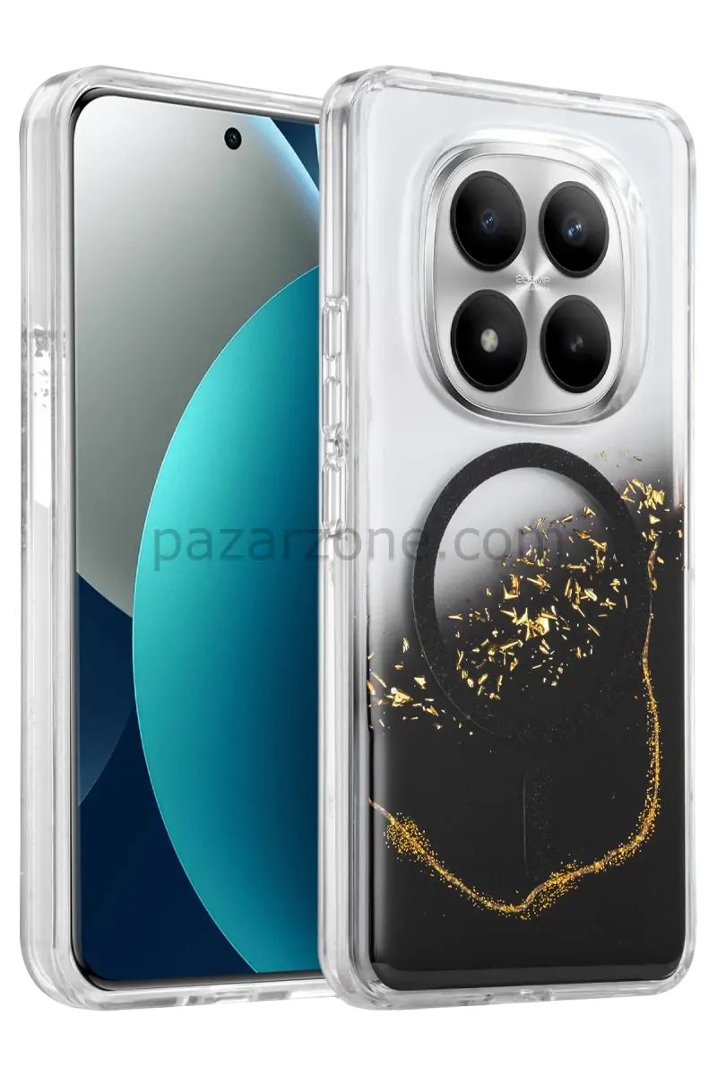 Onegif Xiaomi Redmi Note 15 Pro 5G Lotus Simli Magsafe Kapak - Siyah