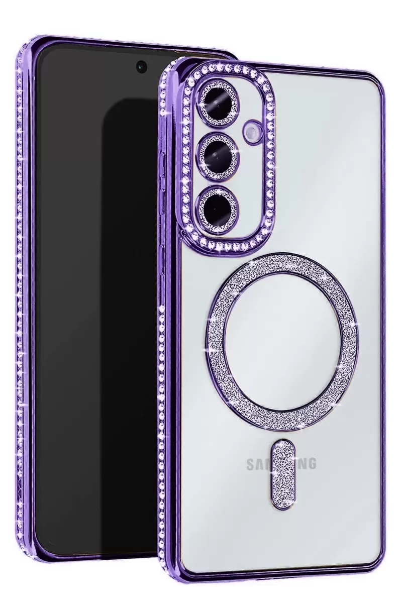Newface Samsung Galaxy S25 Edge Joke Simli Magneticsafe Kılıf - Derin Mor