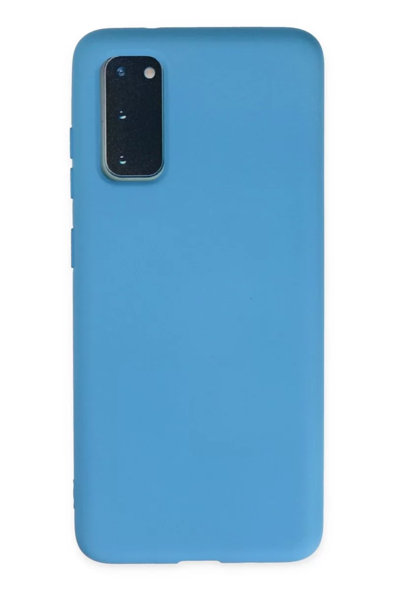 Newface Samsung Galaxy S20 Kılıf Nano içi Kadife Silikon - Mavi