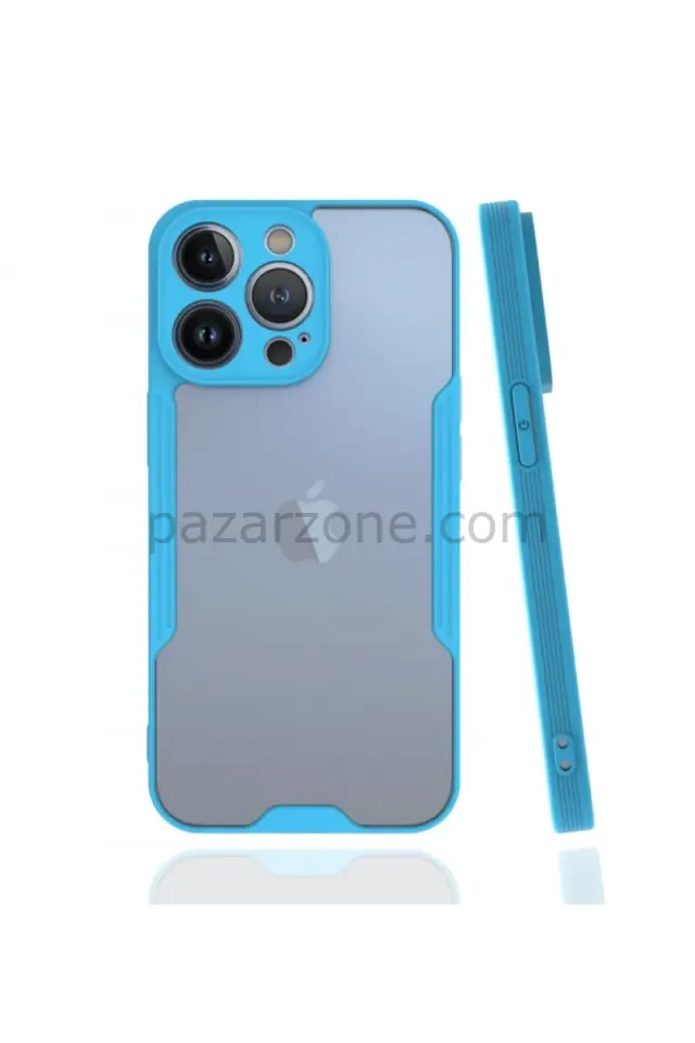 Newface Apple iPhone 13 Pro Kılıf Platin Silikon - Mavi