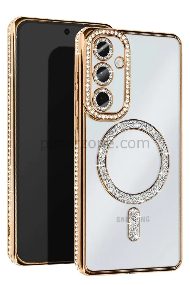Newface Samsung Galaxy S25 Edge Joke Simli Magneticsafe Kılıf - Gold