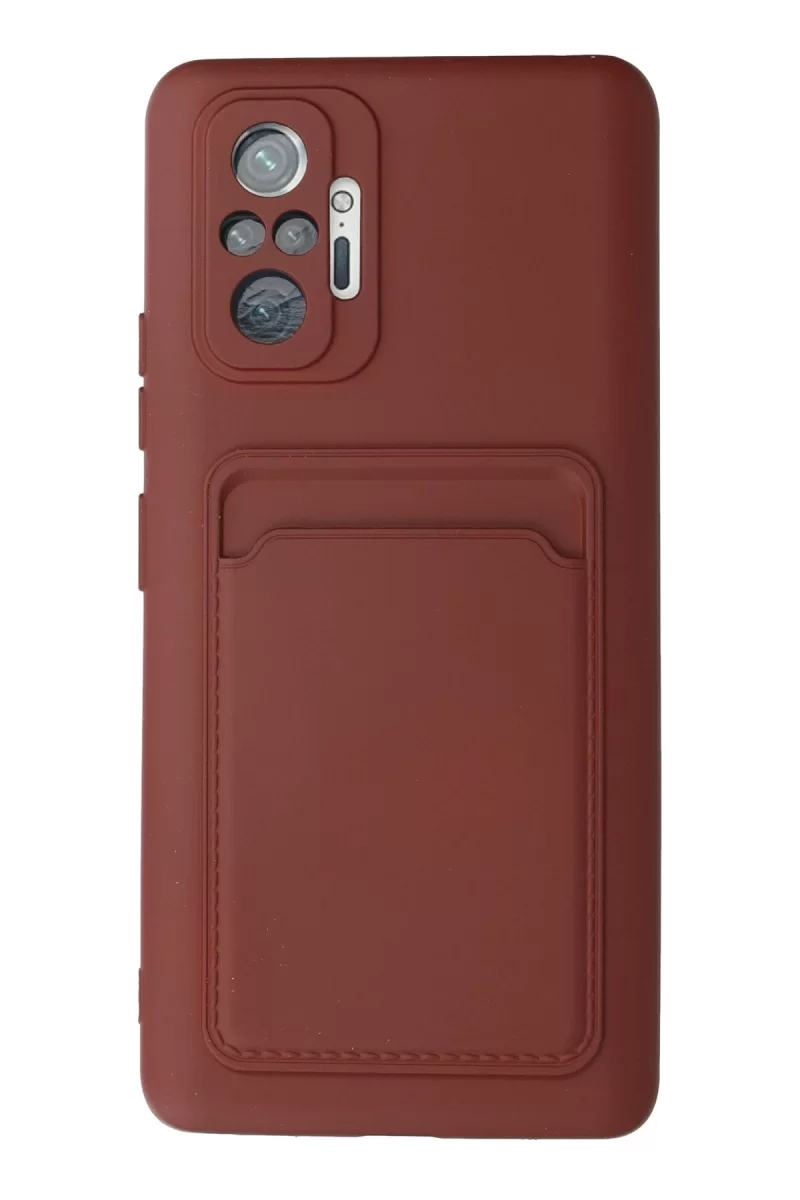 Newface Xiaomi Redmi Note 10 Pro Kılıf Kelvin Kartvizitli Silikon - Bordo