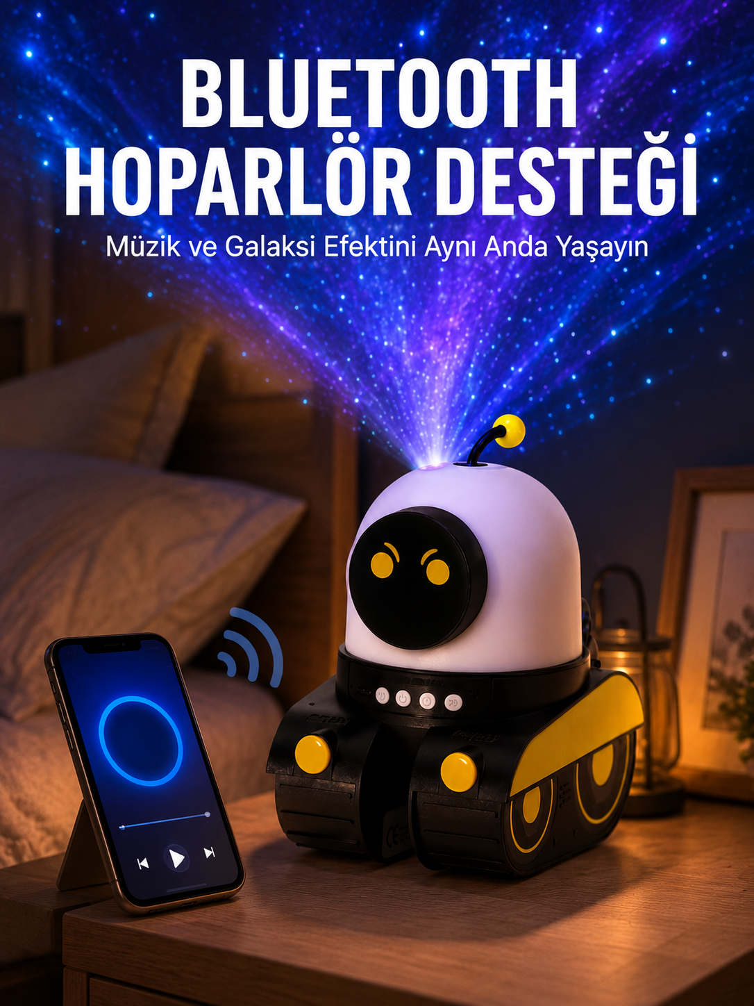 Otomatik Döner Slaytlı Üç Parlaklık Ayarlı Projektör Lamba Yeni Nesil
