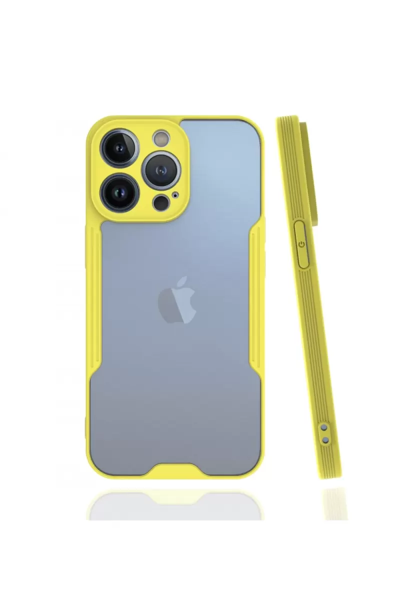 Newface Apple iPhone 13 Pro Kılıf Platin Silikon - Sarı