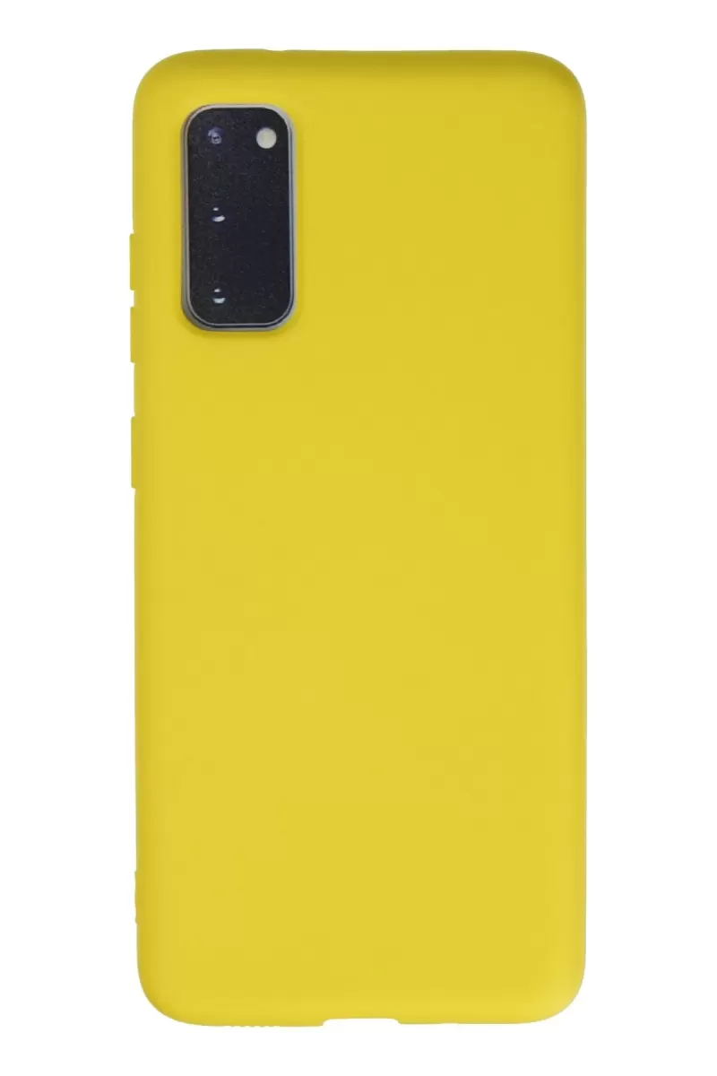 Newface Samsung Galaxy S20 Kılıf Nano içi Kadife Silikon - Sarı