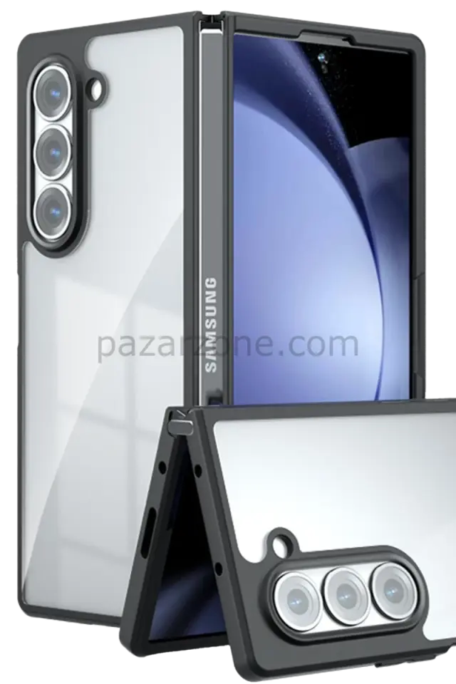 Newface Samsung Galaxy Z Fold 5 Kılıf Blur Fold Kapak - Siyah
