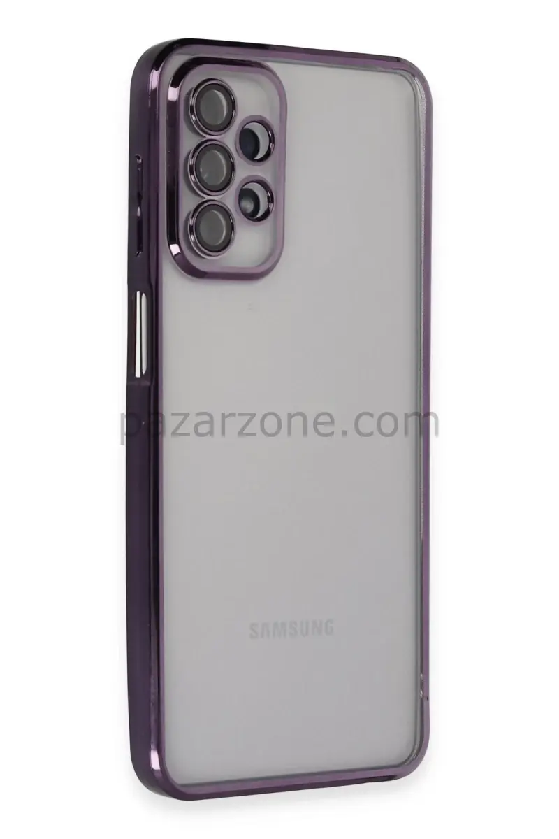 Newface Samsung Galaxy A23 4G Kılıf Razer Lensli Silikon - Mor