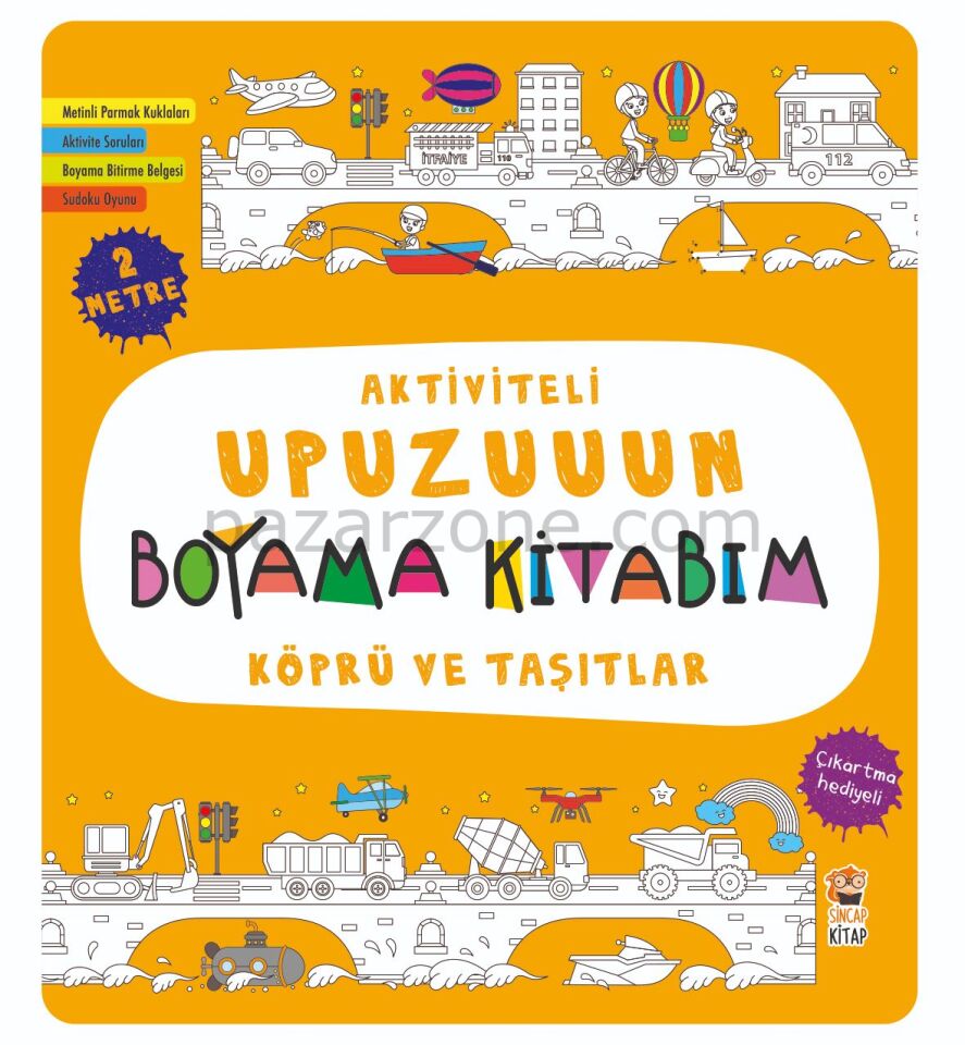 Aktiviteli Upuzuuun Boyama Kitabım - Köprü ve Taşıtlar
