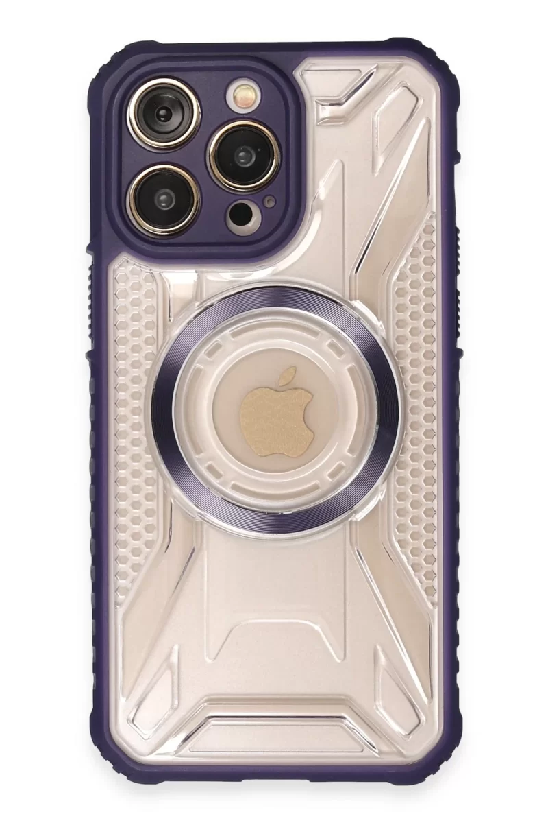 Newface Apple iPhone 13 Pro Kılıf Prag Magneticsafe Kapak - Derin Mor