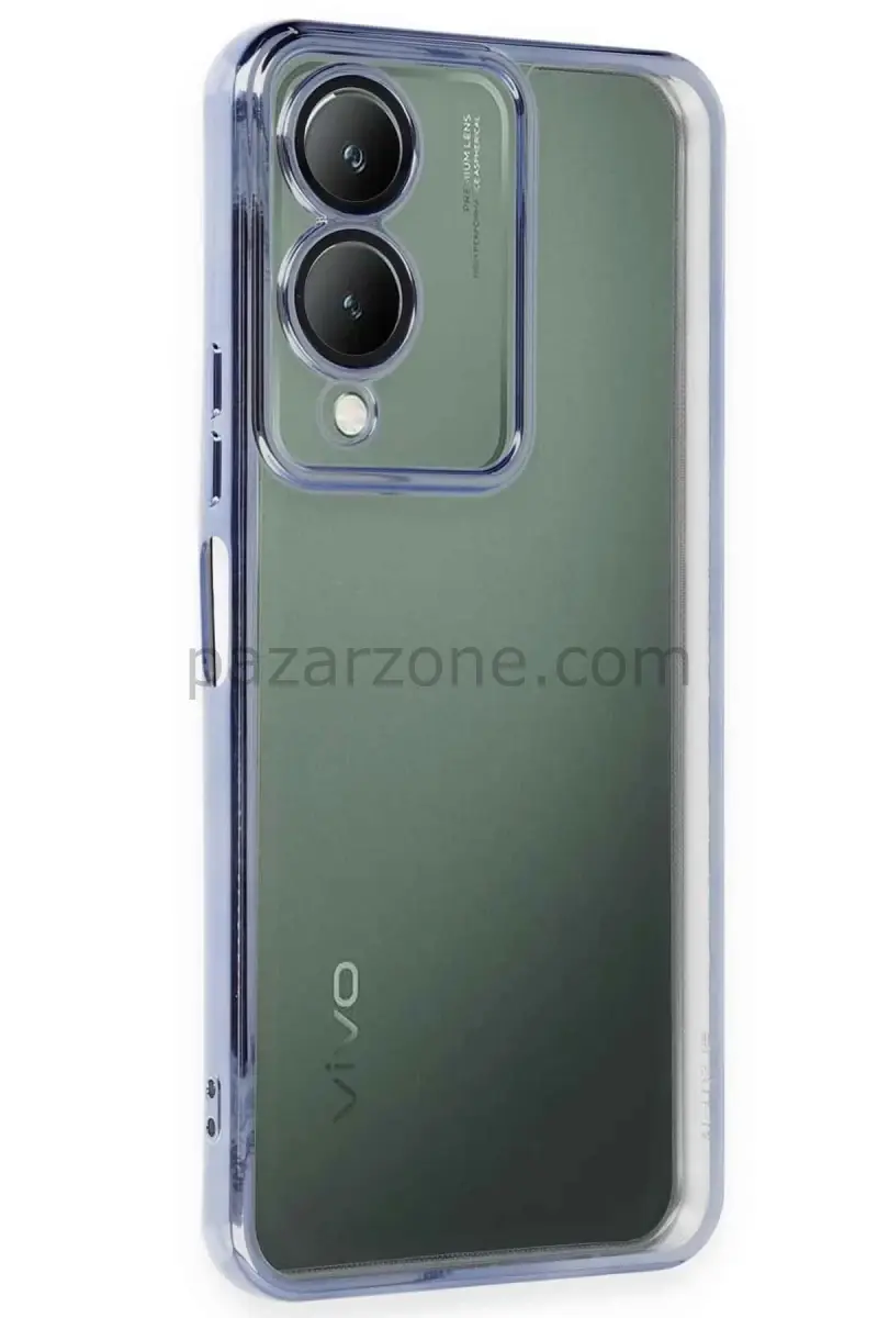 Newface Vivo Y17S Kılıf Razer Lensli Silikon - Açık Mavi