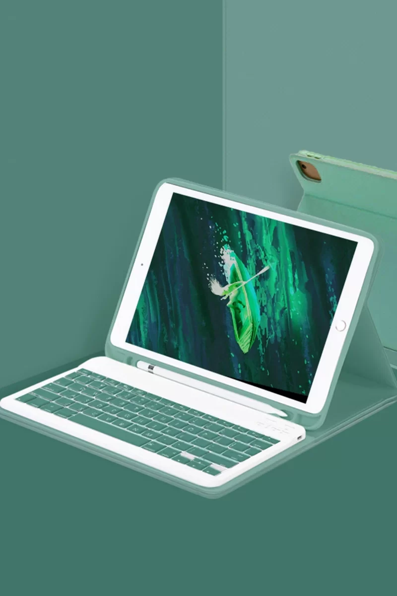 Newface Apple iPad Pro 11 (2022) Kılıf KC01 Smart Klavyeli Tablet Kılıfı - Koyu Yeşil