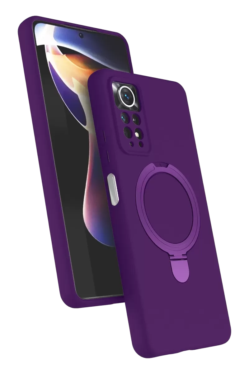 Newface Xiaomi Redmi Note 12 Pro 4G Regal Magsafe Standlı Kapak - Derin Mor