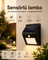 Sensörlü, Güneş Enerjili LED Duvar Lambası Bahçe ve Balkon Aydınlatma