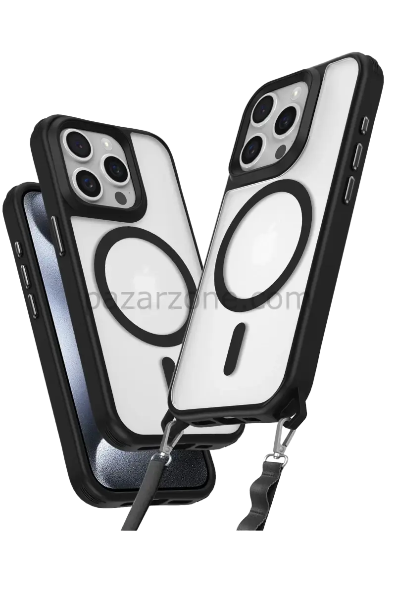 Newface Apple iPhone 14 Pro Max Kılıf Enka Magsafe Silikon Kılıf - Siyah