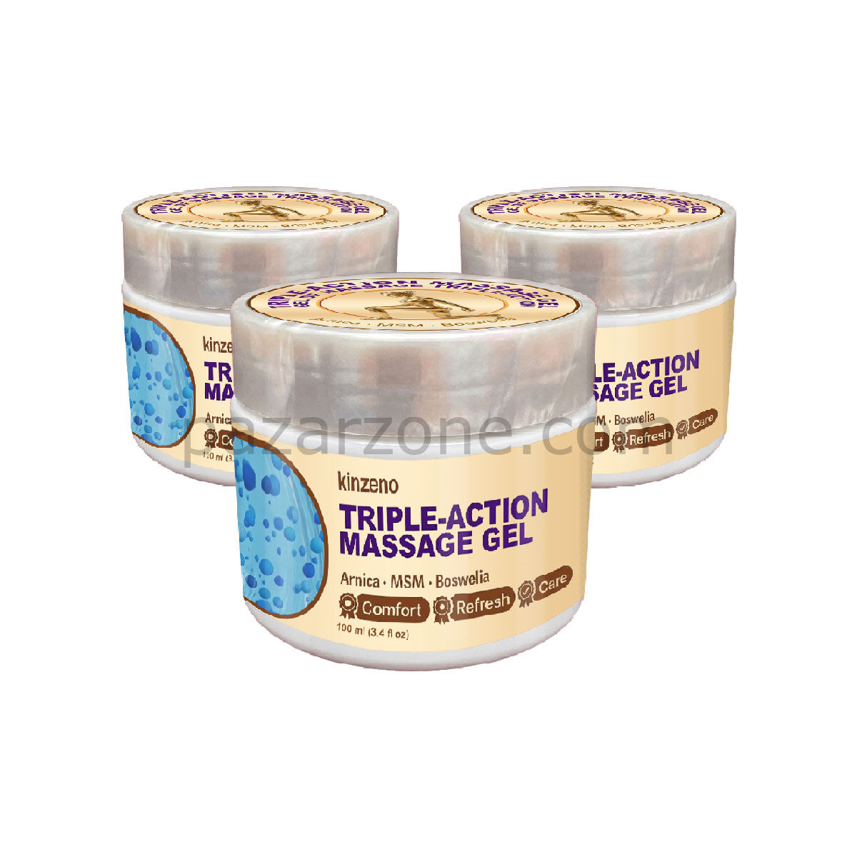Kinzeno 3 Adet Active-RelaxCream 100 ml Arnika Montana Özü Glukozamin Kondroitin MSM İçerikli Rahatlamaya Krem