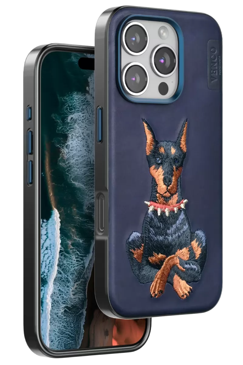 Venco Apple iPhone 16 Pro Perma Desenli Kapak - Lacivert