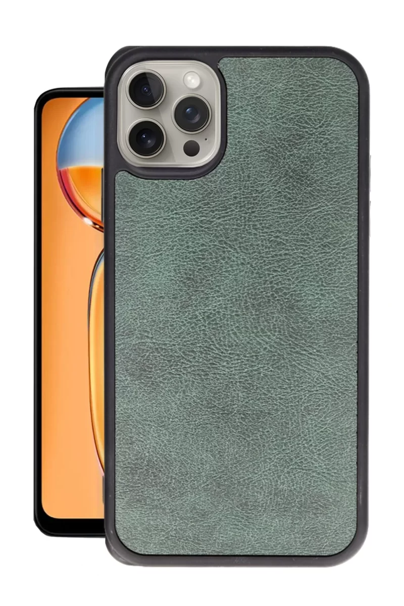 Newface Apple iPhone 14 Pro Max Kılıf Aras Deri Kapak - Koyu Yeşil