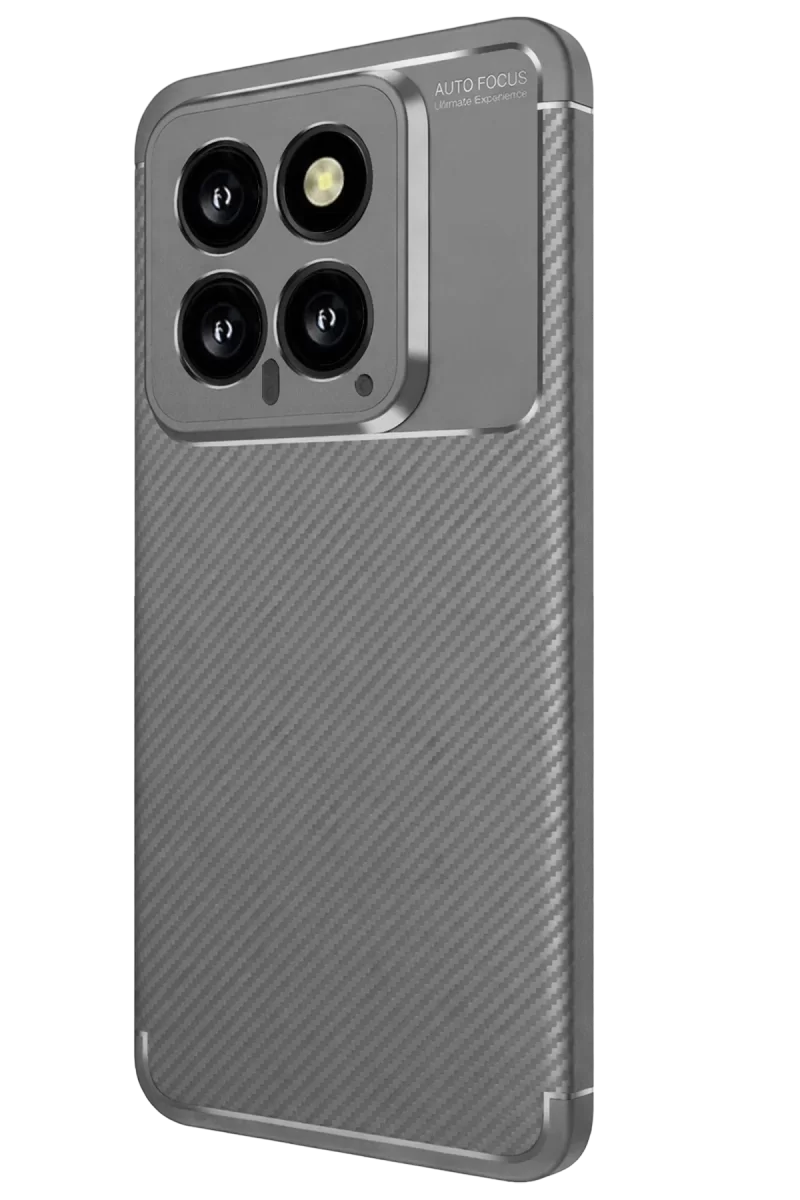 Newface Xiaomi Mi 14T Kılıf Auto Focus Karbon Kapak - Gri