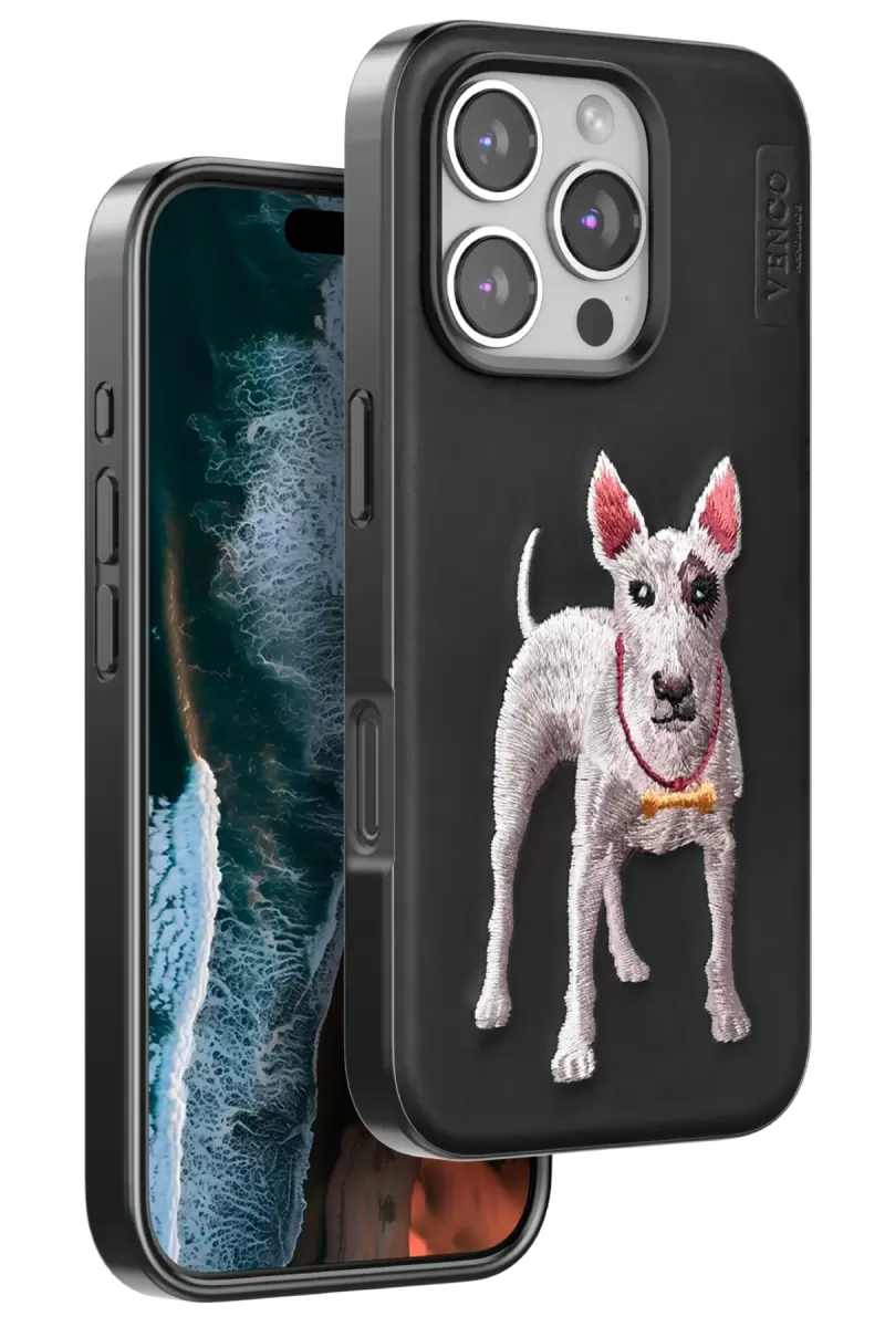 Venco Apple iPhone 16 Pro Perma Desenli Kapak - Siyah
