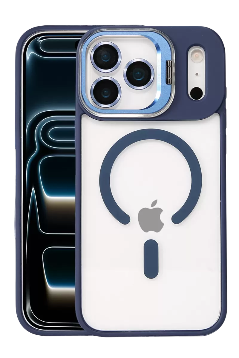 Joko Apple iPhone 17 Pro Remim Lensli Magsafe Standlı Kapak - Lacivert