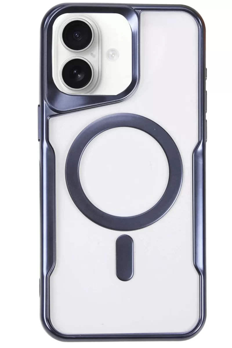 Newface Apple iPhone 16 Kılıf Boyi Magsafe Silikon Kapak - Lacivert