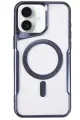 Newface Apple iPhone 16 Kılıf Boyi Magsafe Silikon Kapak - Lacivert