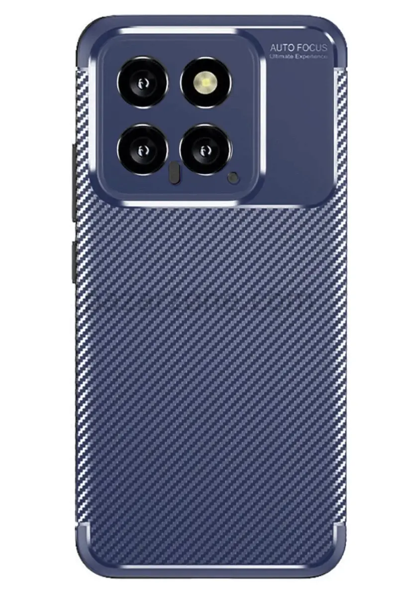 Newface Xiaomi Mi 14T Kılıf Auto Focus Karbon Kapak - Lacivert
