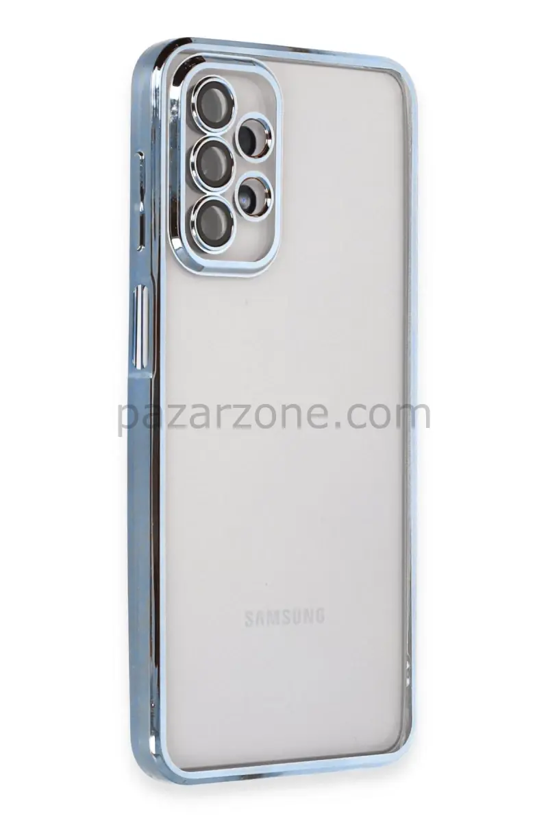 Newface Samsung Galaxy A23 4G Kılıf Razer Lensli Silikon - Açık Mavi