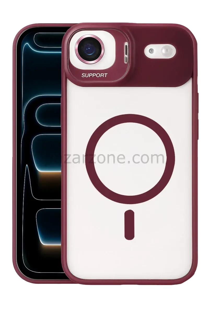 Joko Apple iPhone 17 Air Remim Lensli Magsafe Standlı Kapak - Bordo