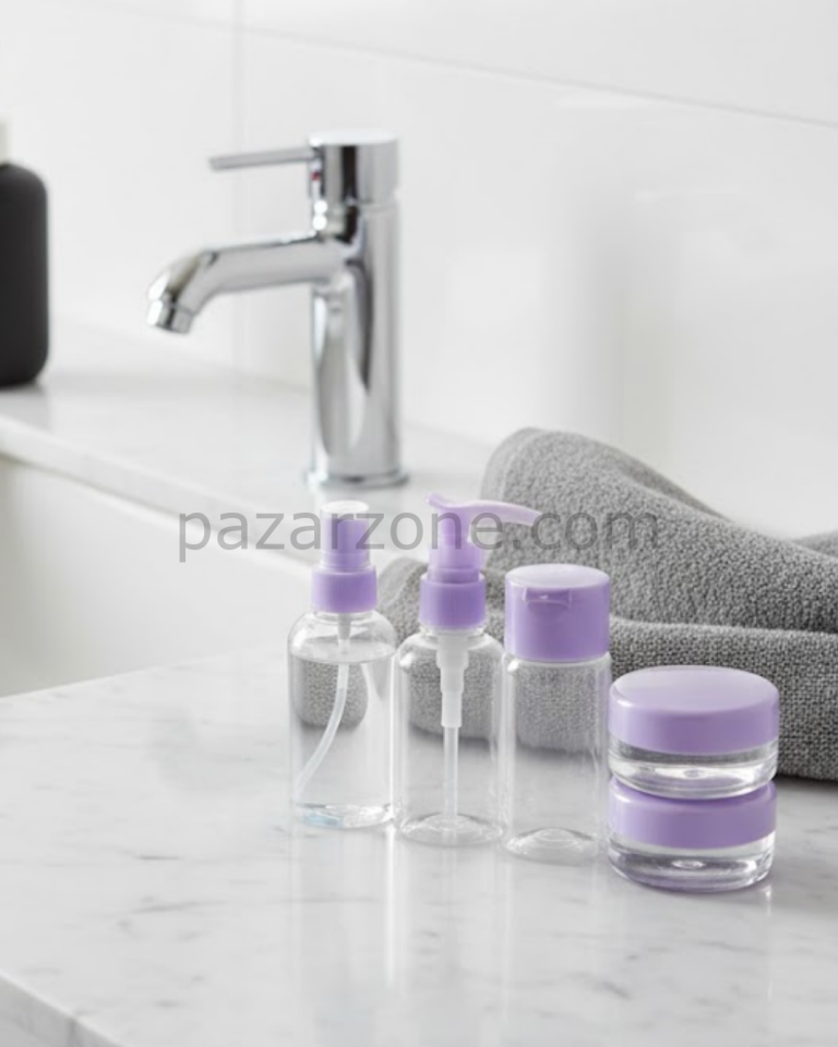 5 Parça Seyahat Banyo Seti 30 ml Şeffaf Taşınabilir Şişe Seti