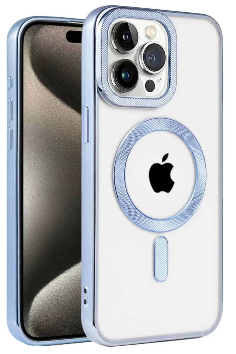 Newface Apple iPhone 14 Pro Max Kılıf Kronos Magsafe Kapak - Sierra Blue