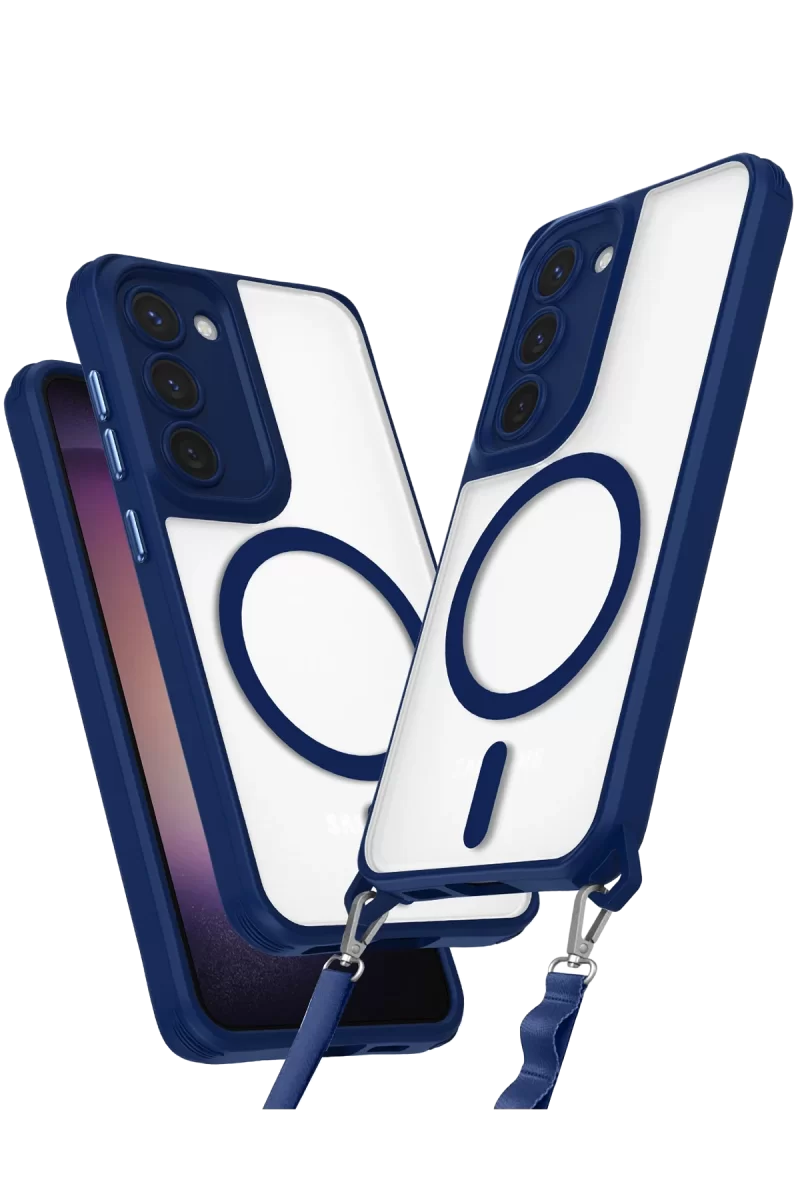 Newface Samsung Galaxy S23 Plus Kılıf Enka Magsafe Silikon Kılıf - Lacivert