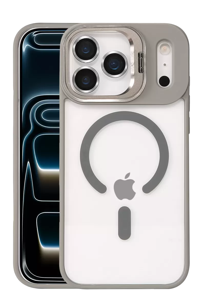 Joko Apple iPhone 17 Pro Remim Lensli Magsafe Standlı Kapak - Titan Gri
