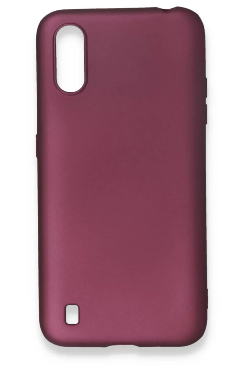 Newface Samsung Galaxy A01 Kılıf First Silikon - Mürdüm