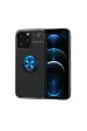 Newface Apple iPhone 13 Pro Kılıf Range Yüzüklü Silikon - Siyah-Mavi