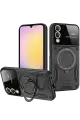 Newface Samsung Galaxy S25 Edge Kılıf Joy Lens Standlı Kapak - Siyah