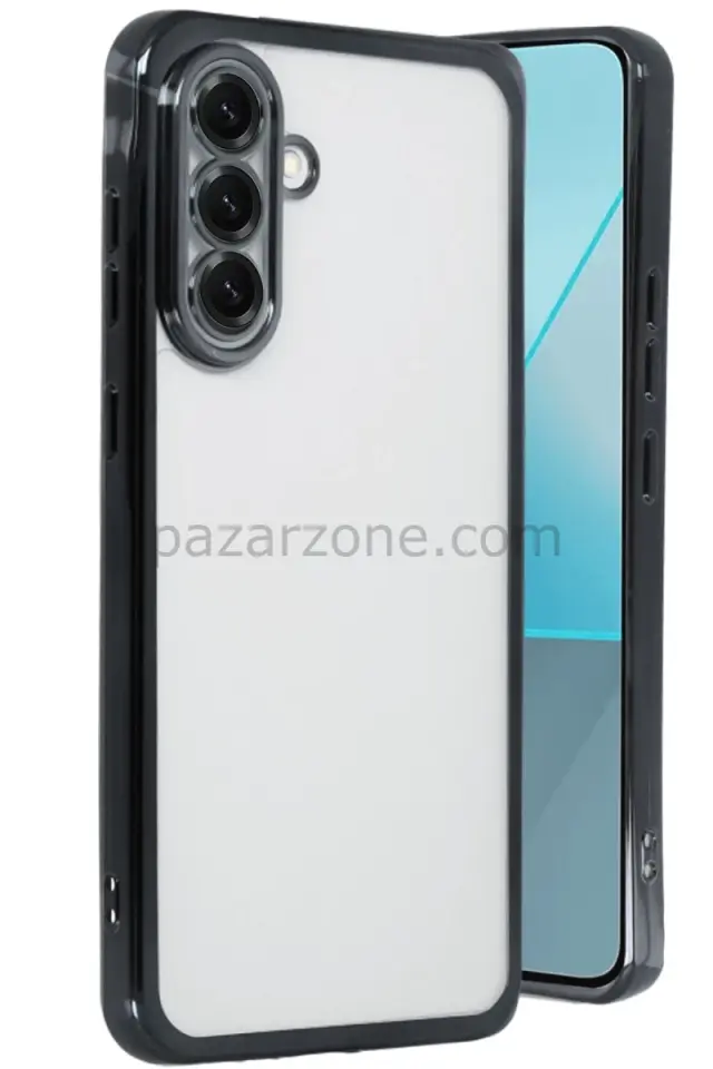 Newface Samsung Galaxy A56 Kılıf Razer Lensli Silikon - Siyah