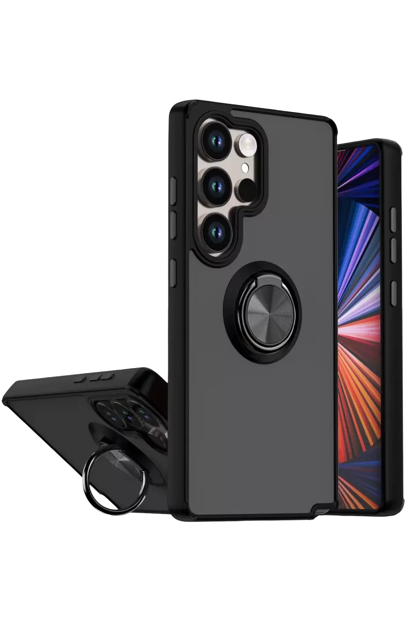 Newface Samsung Galaxy S26 Ultra Montreal Yüzüklü Silikon Kapak - Siyah