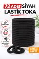 72 Adet Siyah Lastik Toka Kalın Saç Lastiği Dayanıklı Esnek Saç Toplama Tokası Kadın ve Kız Çocuk Saç Aksesuarı Çoklu Paket