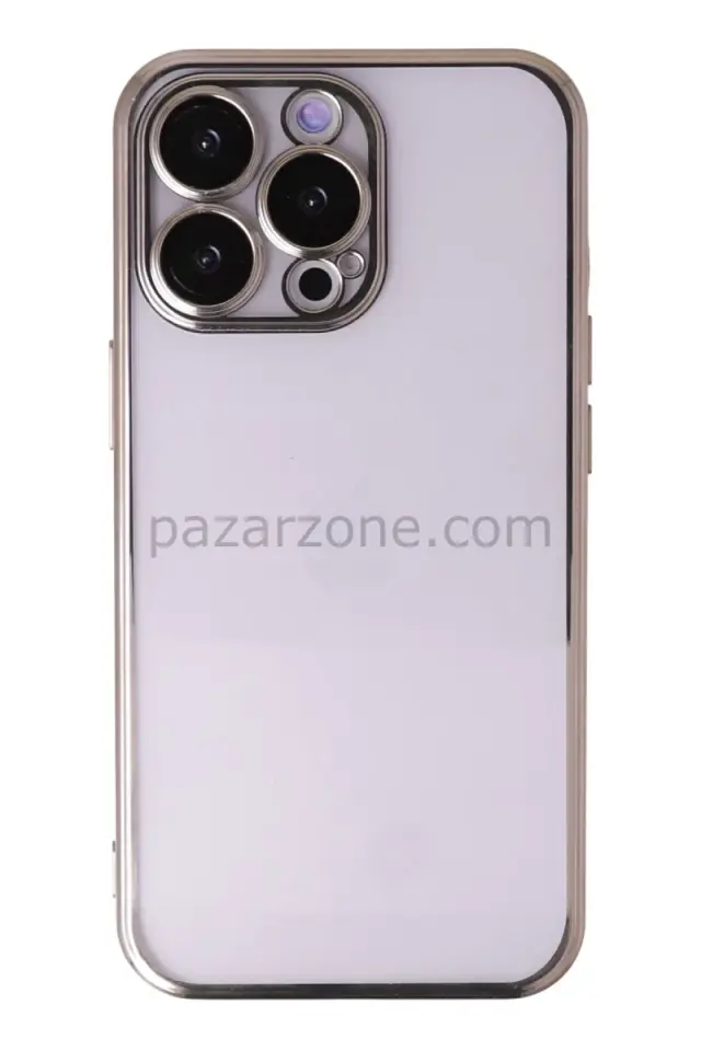 Newface Apple iPhone 13 Pro Kılıf Razer Lensli Silikon - Gold