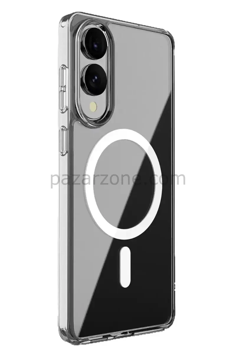 Newface Samsung Galaxy S25 Edge Kılıf Magneticsafe Şeffaf Silikon - Şeffaf