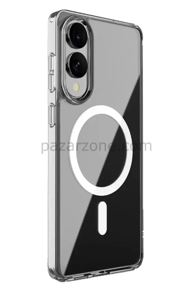 Newface Samsung Galaxy S25 Edge Kılıf Magneticsafe Şeffaf Silikon - Şeffaf