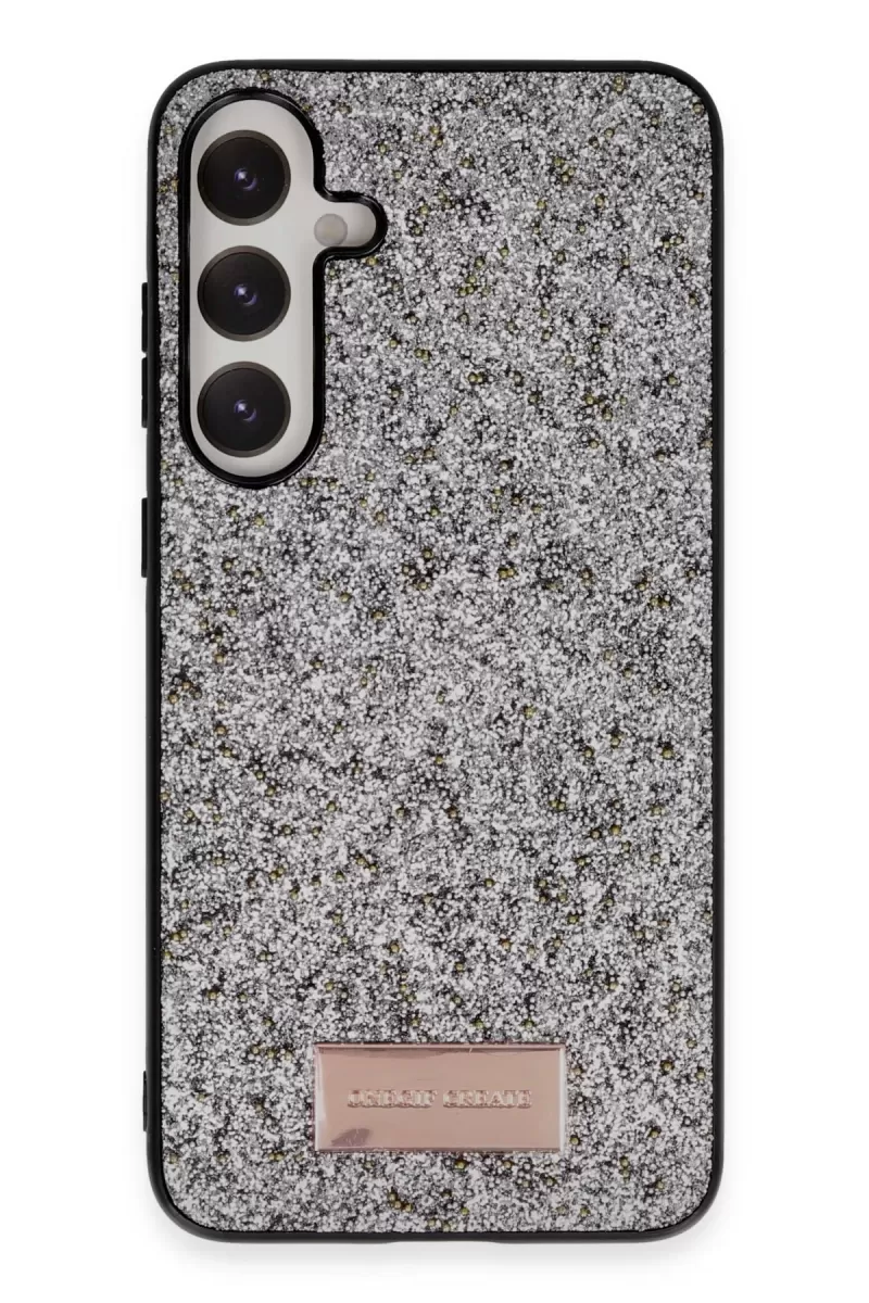 Onegif Samsung Galaxy A25 5G Bright Simli Kapak - Gümüş