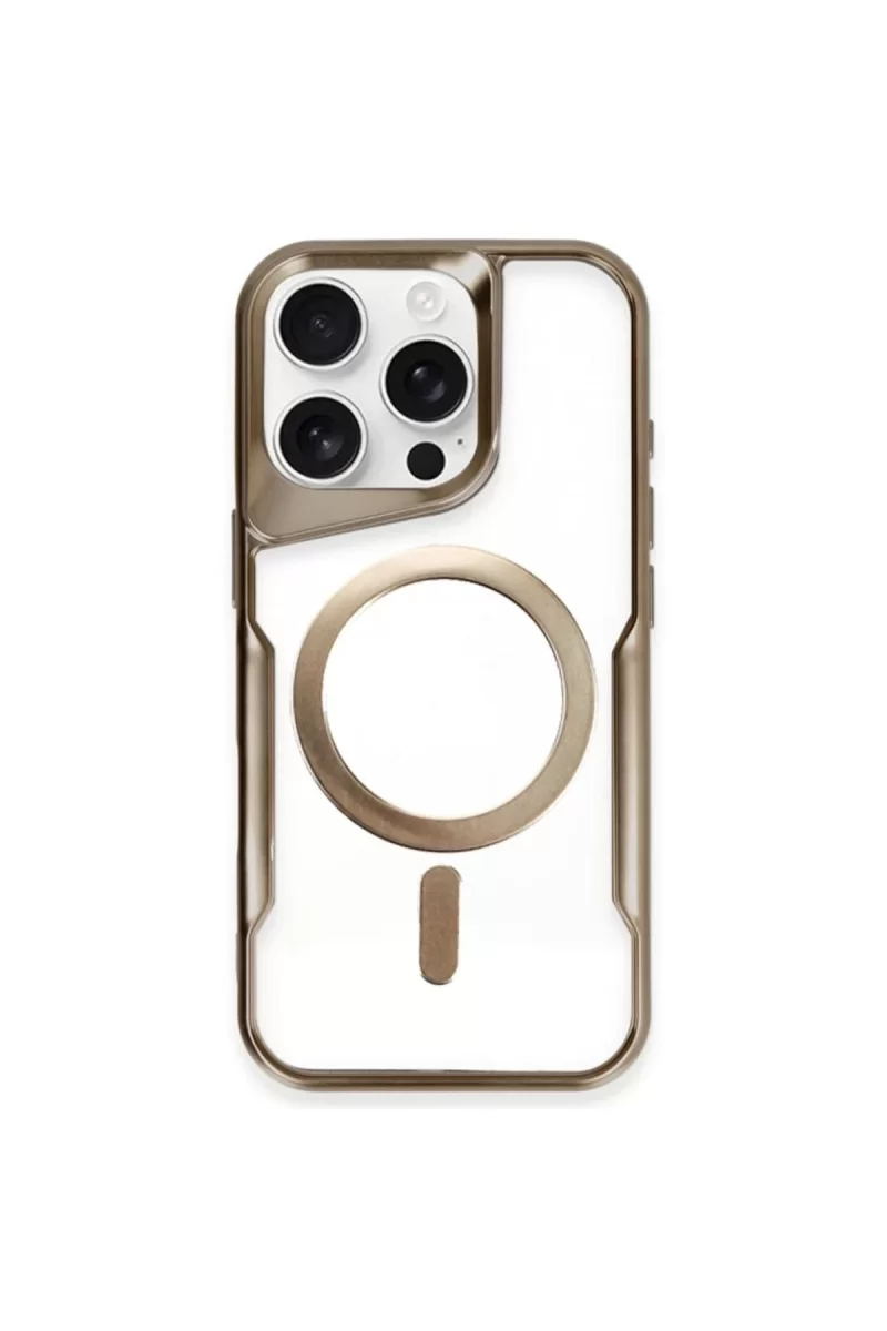 Newface Apple iPhone 14 Pro Max Kılıf Boyi Magsafe Silikon Kapak - Kahverengi
