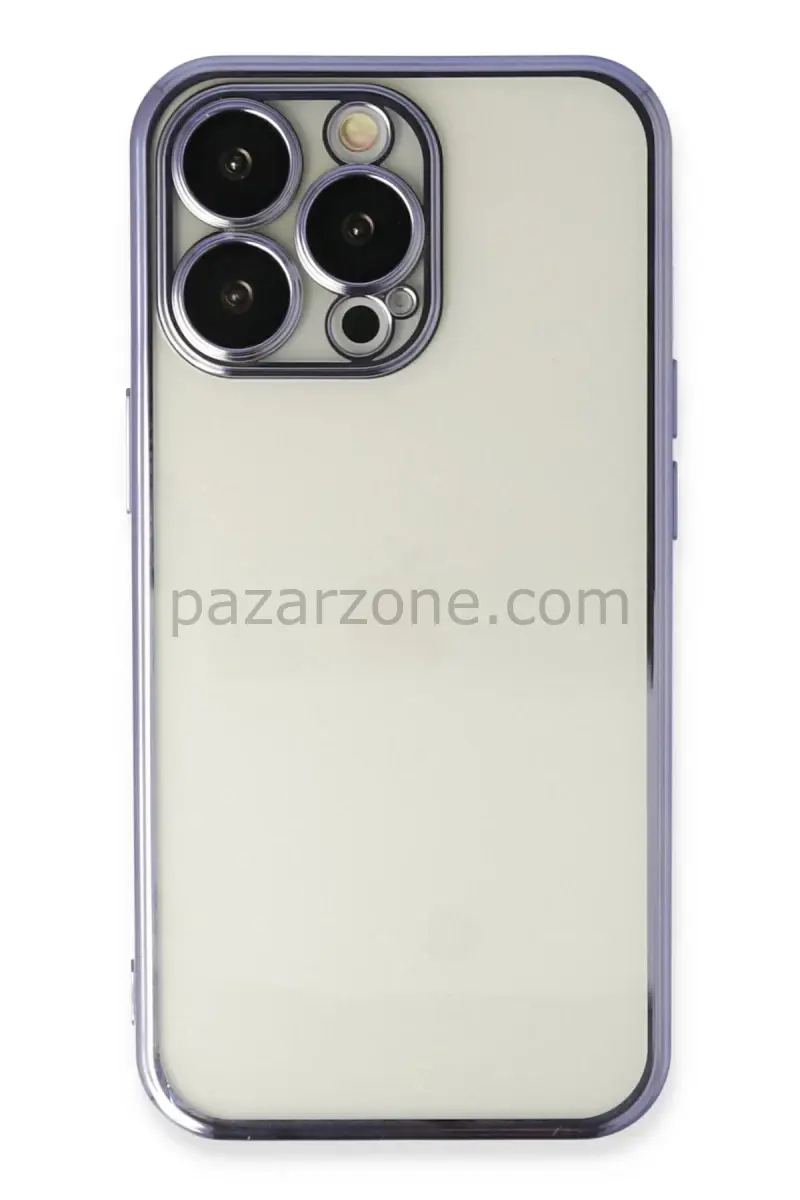 Newface Apple iPhone 13 Pro Kılıf Razer Lensli Silikon - Mor