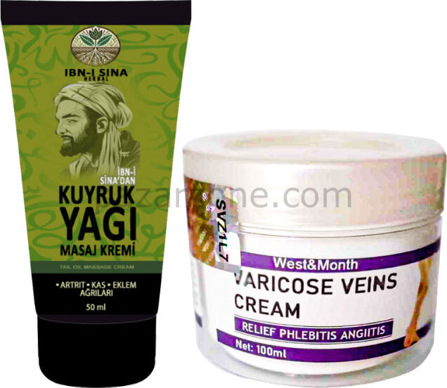 İbn-i Sina Kuyruk Yağı Dindirici Krem Kas Sırt Bel El Ayak Kullanım 50 ml + 1 Adet Varıcose Veins Cream West Mont Varıslere Krem