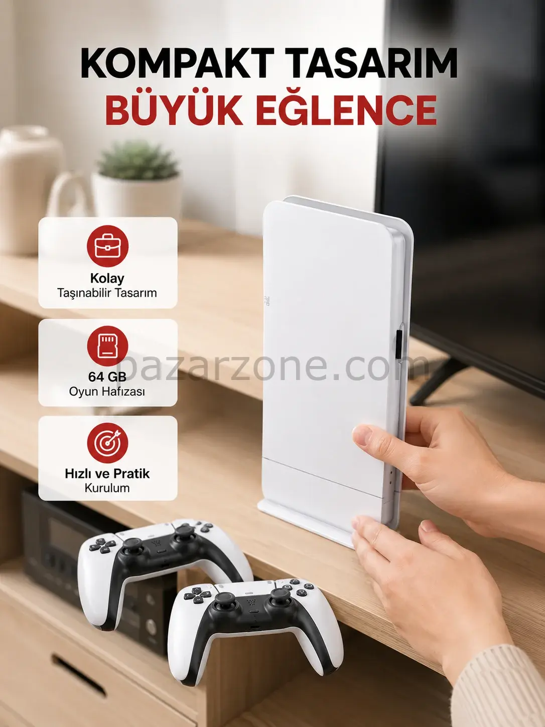 HDMI Çıkışlı Kablosuz 2 Kollu 4K Retro Oyun Kutusu