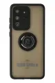 Newface Samsung Galaxy S20 Ultra Kılıf Montreal Yüzüklü Silikon Kapak - Siyah