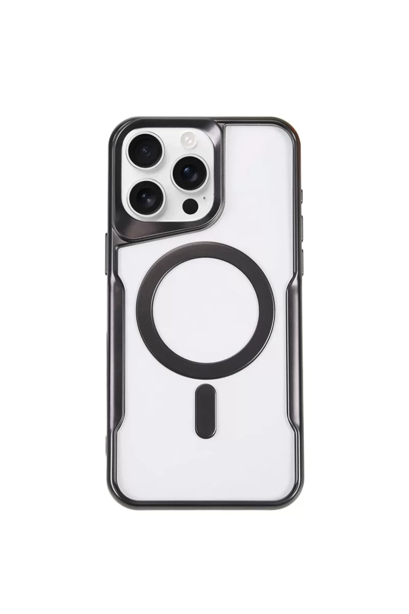 Newface Apple iPhone 14 Pro Max Kılıf Boyi Magsafe Silikon Kapak - Siyah