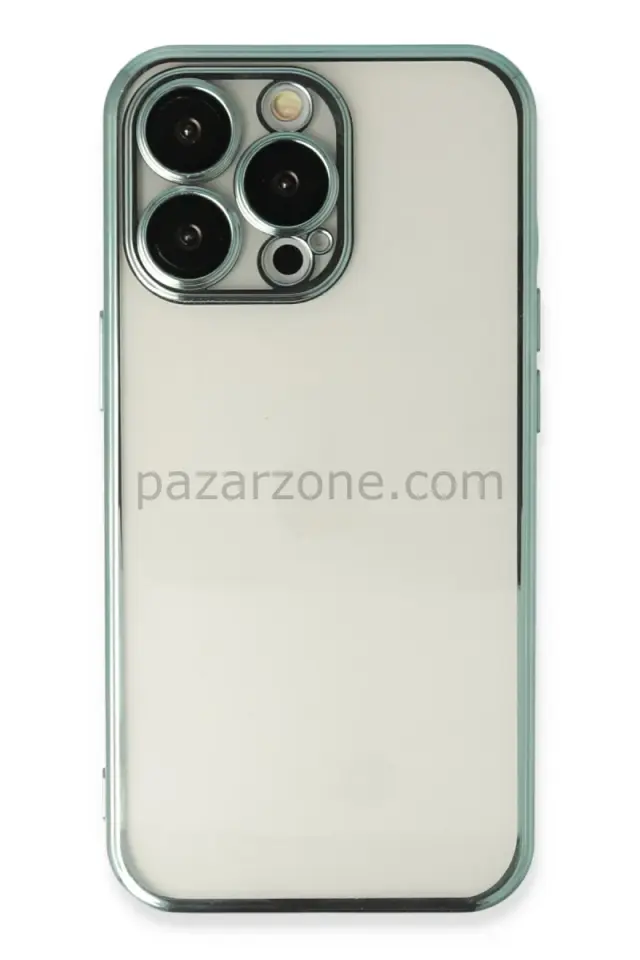 Newface Apple iPhone 13 Pro Kılıf Razer Lensli Silikon - Yeşil